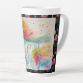 Mon Cheval Licorne Arc-en-ciel Aquarelle Mug Latte (Angle droit)