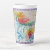 Mon Cheval Licorne Arc-en-ciel Aquarelle Mug Latte (Devant)