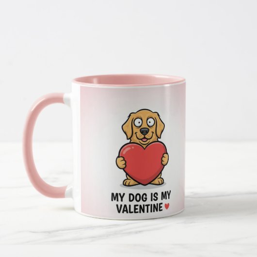 Mon chien est mon Saint-Valentin Mug Combo Amusant (Gauche)