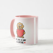 Mon chien est mon Saint-Valentin Mug Combo Amusant (Devant gauche)