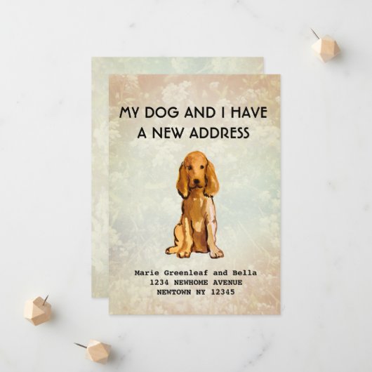 Mon chien et moi avons déménagé Faire-part (Devant/Arrière en situation)