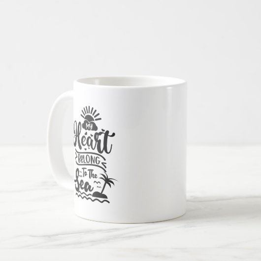 Mon Coeur Appartient À La Mug De Typographie De La (Devant gauche)