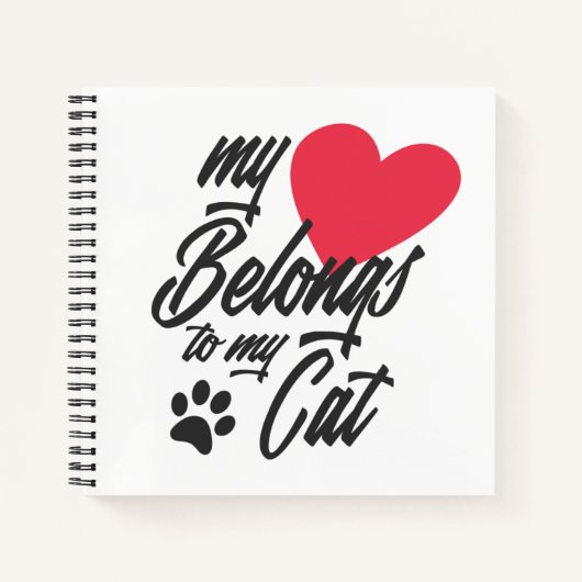 Mon coeur appartient à mon chat Valentine | Carnet (Devant)
