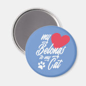 Mon coeur appartient à mon chat Valentine | Magnet (Recto/Verso)