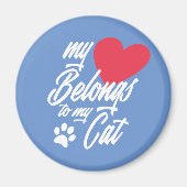Mon coeur appartient à mon chat Valentine | Magnet (Devant)