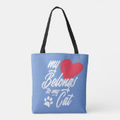 Mon coeur appartient à mon chat Valentine | Sac fo (Dos)