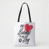 Mon coeur appartient à mon chien Valentine | Sac f (Devant)