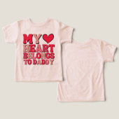 Mon Coeur Appartient À Papa Retro Heart (Design Recto & Verso)