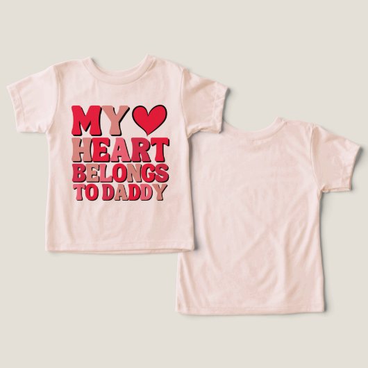 Mon Coeur Appartient À Papa Retro Heart (Design Recto & Verso)