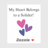 Mon coeur appartient à un autocollant de soldat (Feuille)