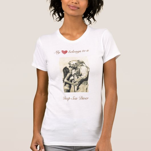 Mon coeur appartient à un T-shirt de plongeur de (Devant)