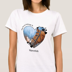 Mon Coeur Appartient Au T-shirt Photo De Cheval Lo