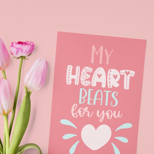 Mon coeur bat pour vous | Carte Saint Valentin