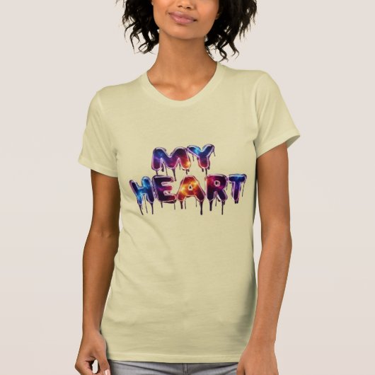 Mon cœur – Conception de T-Shirt avec texte Cosmic (Devant)