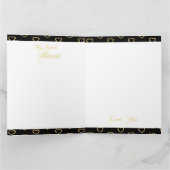 Mon coeur doux Noir Or Plié Carte de remerciements (Intérieur)
