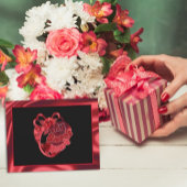 Mon coeur doux Rouge brillant Valentine Carte post