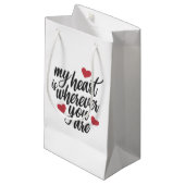 Mon coeur est partout où vous êtes Valentin | Sac (Devant Angle)