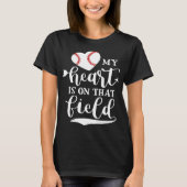 Mon coeur est sur le T-shirts de ce base-ball de (Devant)