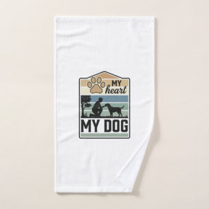 Mon cœur Mon Chien Gravure Vintage Design Amoureux