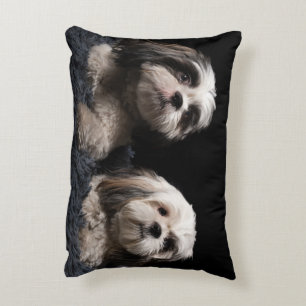 Mon coussin d'accent de Shih Tzu de deux gardiens