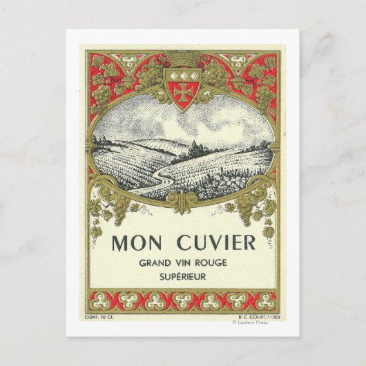 Mon Cuvier Wine LabelEurope Briefkaart (Voorkant)