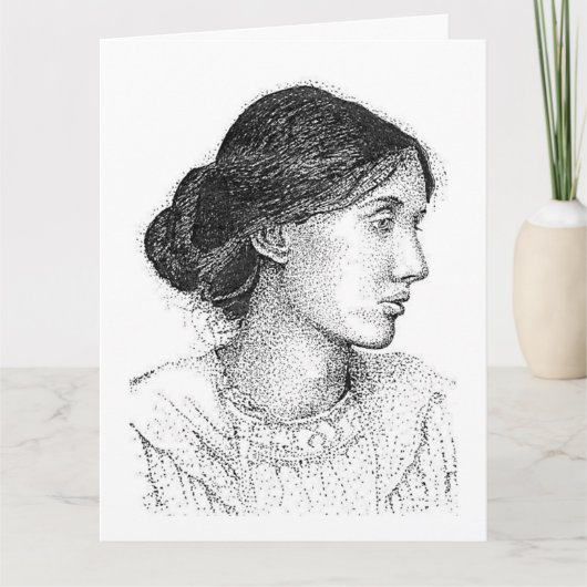 Mon dessin à l'encre de Virginia Woolf carte 2004 (Devant)