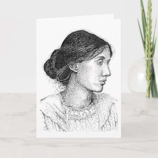 Mon dessin à l'encre de Virginia Woolf carte 2004 (Devant)