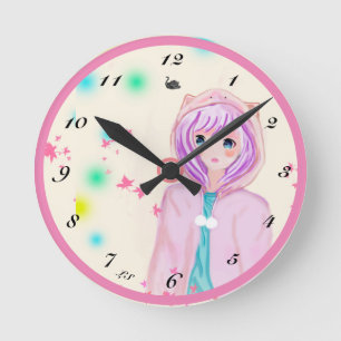 Mon dessin numérique enfants Horloge murale en acr