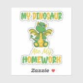 Mon Dinosaure A Mangé Mon Sticker Pour Les Mains (Feuille)