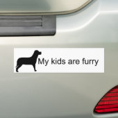 Mon enfant est Furry (Silhouette de chien) Sticker (En voiture)