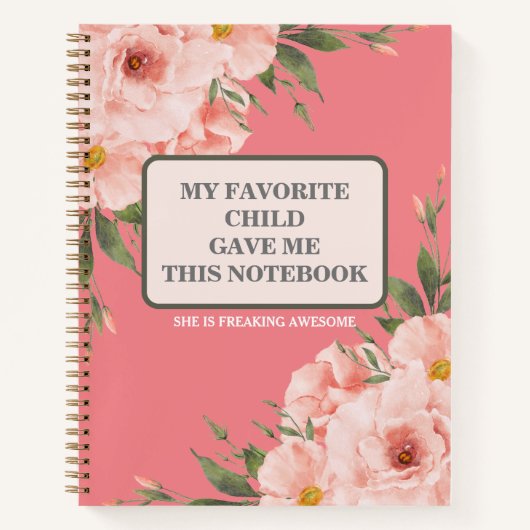 MON ENFANT PRÉFÉRÉ M'A DONNÉ CE CARNET Customizab (Devant)