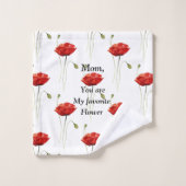 Mon ensemble préféré de serviettes de bains à fleu (Gant de toilette)