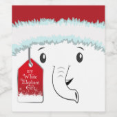 Mon Étiquette de vin cadeau Eléphant blanc (Étiquettes simples)