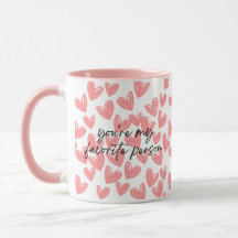 Mon Favori Coeurs roses Mug à deux tons