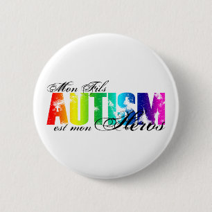 Mon Fils heros - Autisme Ronde Button 5,7 Cm