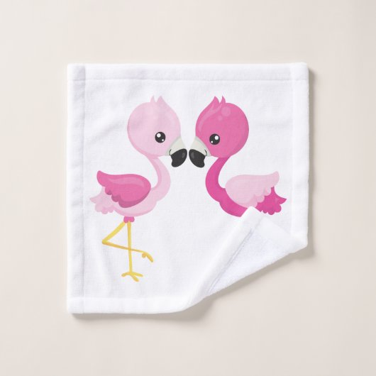 Mon Flamant rose rose (Gant de toilette)