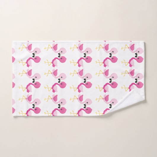 Mon Flamant rose rose (Serviette à main)