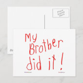 Mon Frère L'A Fait ! Carte postale (Devant / Derrière)