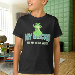 Mon Gecko a Mangé Mon Devoir Enfant T-Shirt