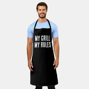 Mon grill mes règles signifie tablier noir barbecu