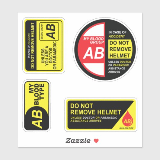 Mon groupe sanguin AB Stickers Pack (Feuille)