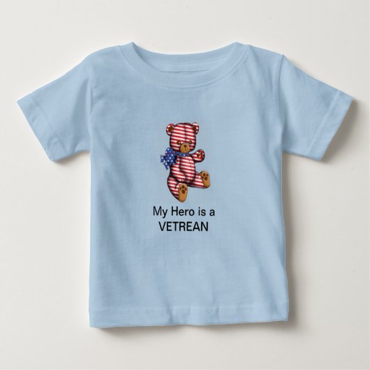 Mon héros est un T-shirt VÉTÉRAN BÉBÉ (Devant)