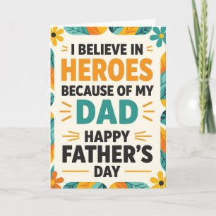 Mon Héros Papa Carte de la Fête des Pères