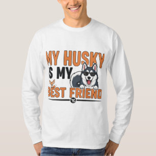 Mon Husky Est Mon Meilleur Ami Funny Dog T-Shirt L