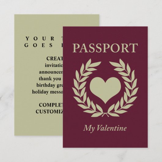 mon invitation de passeport valentine (Devant / Derrière)