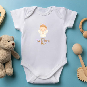 Mon jour de baptême Body pour bébé ange mignon -