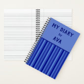 Mon journal bleu par moi Journal rayé (À l'intérieur)