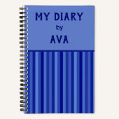 Mon journal bleu par moi Journal rayé (Recto)