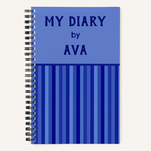 Mon journal bleu par moi Journal rayé (Recto)