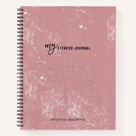 Mon Journal De Fitness Nom Personnalisé Rose Vierg (Devant)